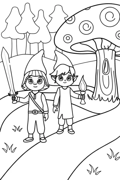 Champions on a Mystic Quest Coloring Page