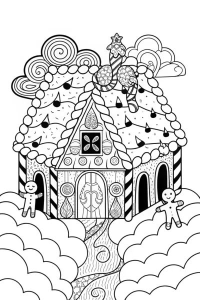 Gingerbread House Coloring Page
