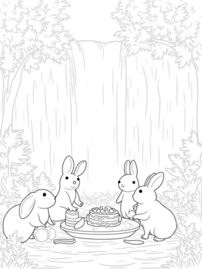 Rabbits celebrating Thanksgiving
