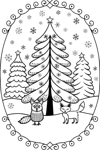 The Christmas Tree Guardians Coloring Page