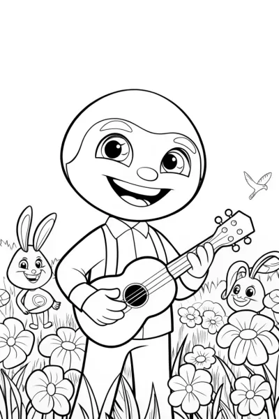 Creeper’s Musical Meadow Coloring Page