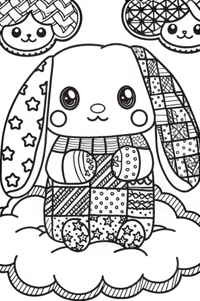 Cinnamoroll’s Cozy Quilt Adventure Coloring Page