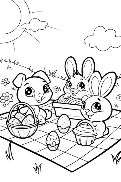 Lightning Bolt Picnic Coloring Page