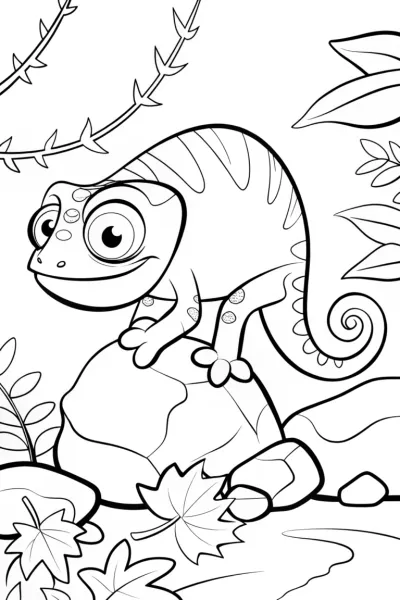 Lightning Lizard Leap Coloring Page