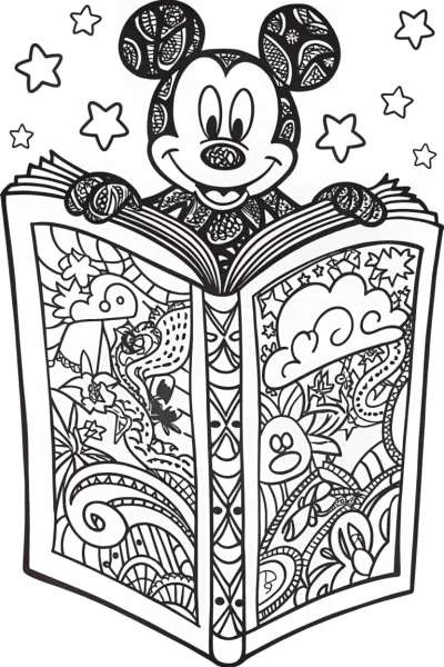 Mickey Mouse Storybook Adventure Coloring Page