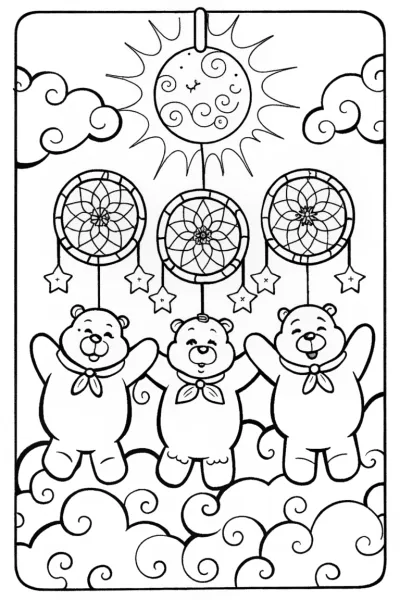 Care Bears’ Dreamy Cloud Workshop Coloring Page