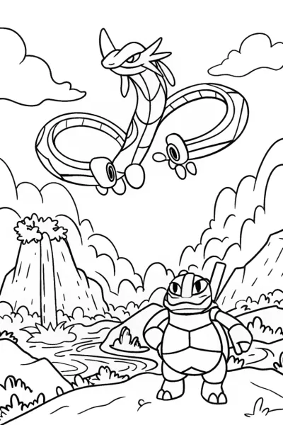 Legendary Pokémon Coloring Page: Rayquaza, Groudon, Kyogre