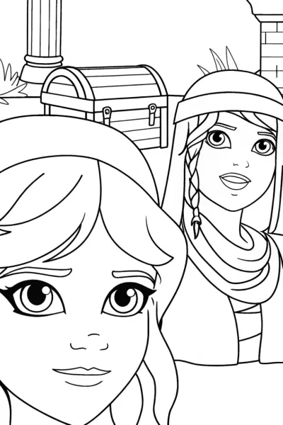 Anime guardians exploring treasure