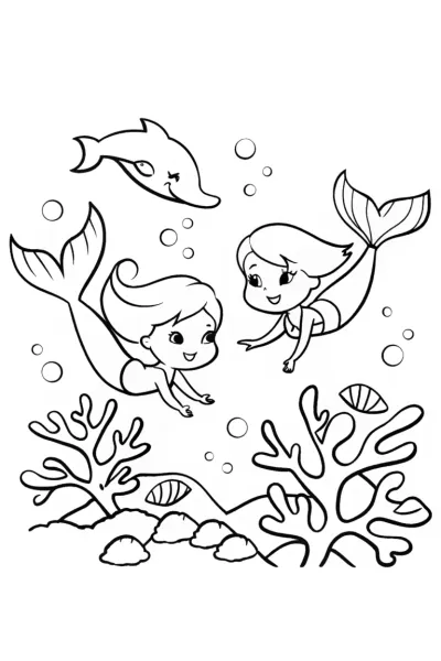 Bratz Dolls Under the Sea Adventure Coloring Page