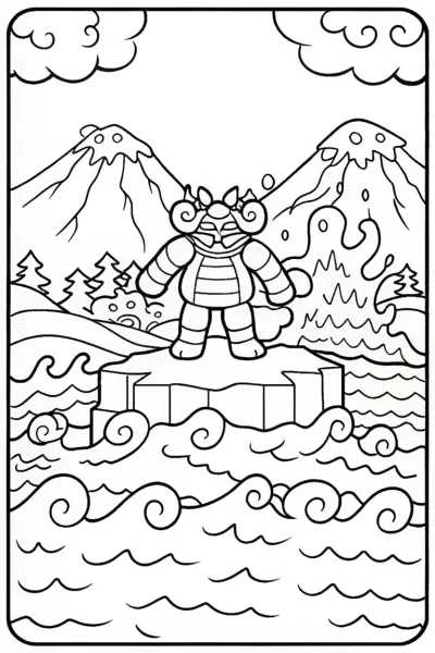 The Legendary Dance of the Elements Coloring Page