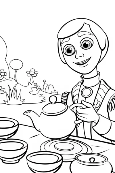 Buzz Lightyear’s Galactic Tea Party Coloring Page