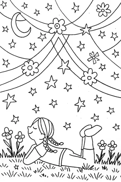 The Summer Stargazer Coloring Page