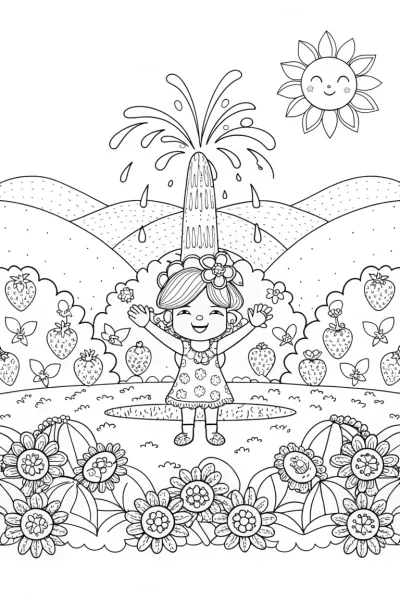 Strawberry Shortcake’s Berry Splash Celebration Coloring Page
